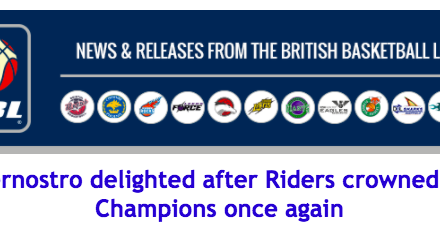Paternostro delighted after Riders crowned BBL Champions once again