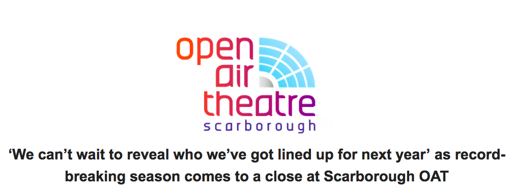 Record breaking summer season at Scarborough Open Air Theatre
