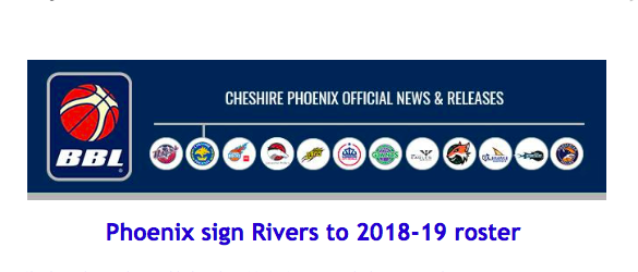 Phoenix sign Rivers to 2018-19 roster