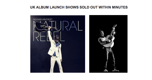 RICHARD ASHCROFT ANNOUNCES UK & IRELAND HEADLINE TOUR