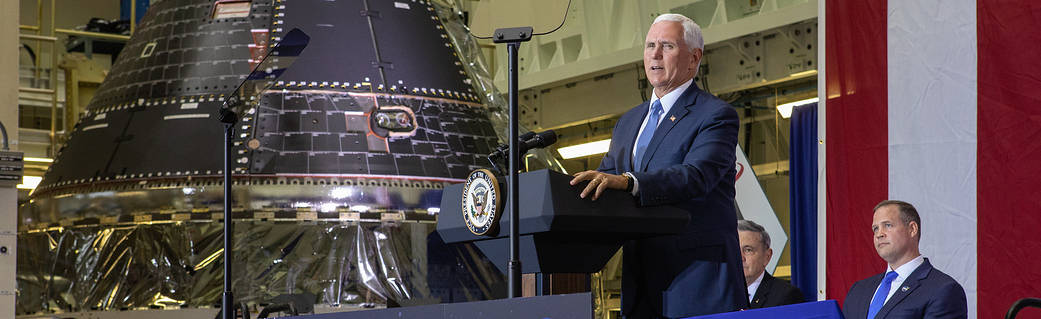 Vice President Unveils NASA Spacecraft for Artemis 1 Lunar Mission on Moon Landing Anniversary