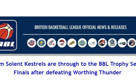 Team Solent Kestrels are through to the BBL Trophy Semi-Finals after defeating Worthing Thunder