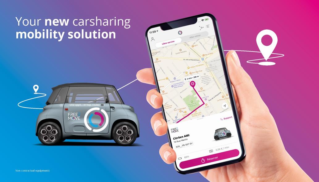 FREE2MOVE ADDS CITROËN AMI – 100% ËLECTRIC TO ITS CARSHARING SERVICE IN PARIS