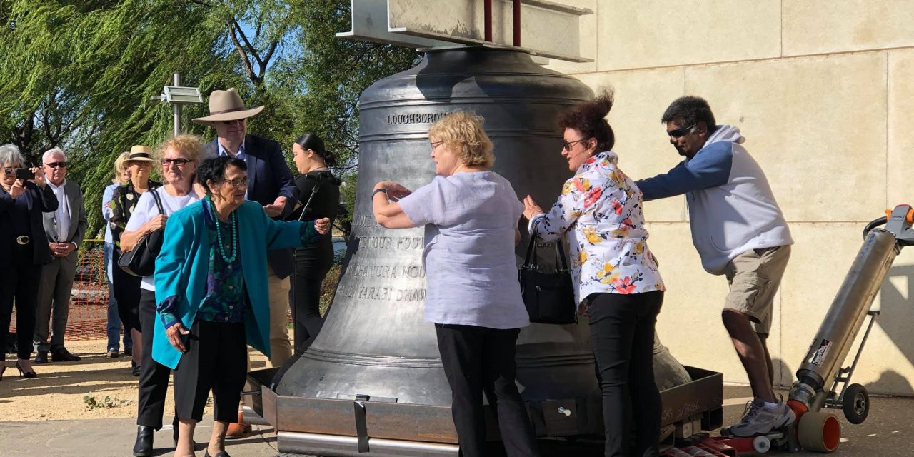 Commemorative five tonne bell cast in UK gets Royal escort down under