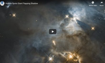 Hubble Sees Cosmic Flapping Bat Shadow
