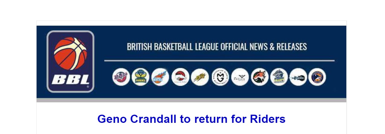 Geno Crandall to return for Riders
