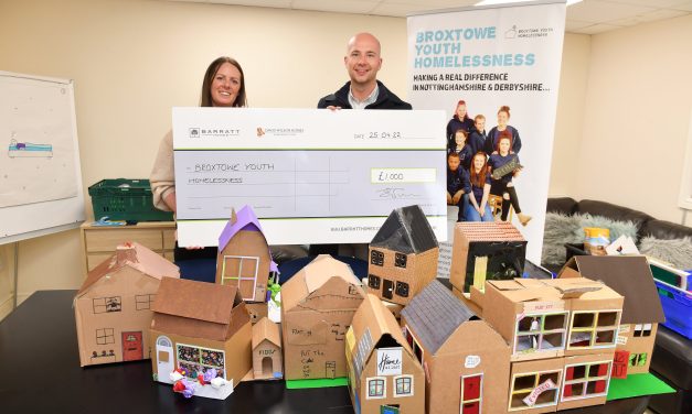 Nottinghamshire housebuilder makes grand gesture to homeless charity