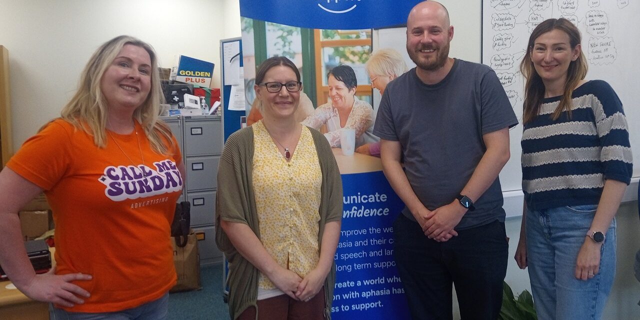 Call Me Sunday Advertising helps Aphasia Support charity with free training.