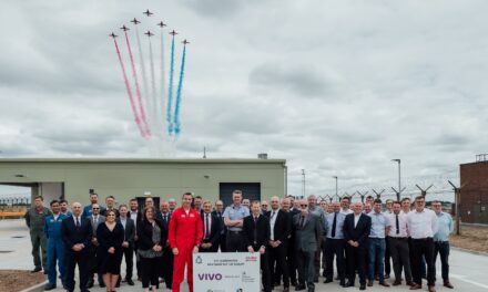 Red Arrows celebrate opening of new Dye Bay facility with fly-past