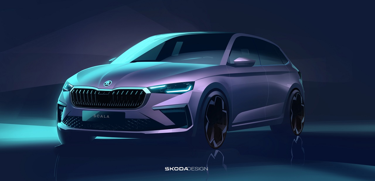 First glimpse of refreshed Škoda Scala and Škoda Kamiq