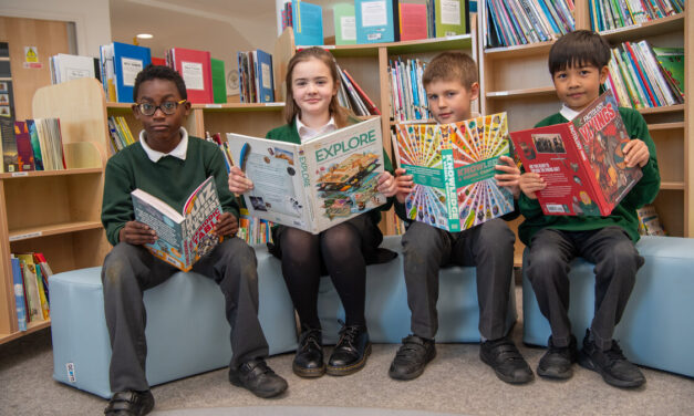 Pupils are on the right page with book donation
