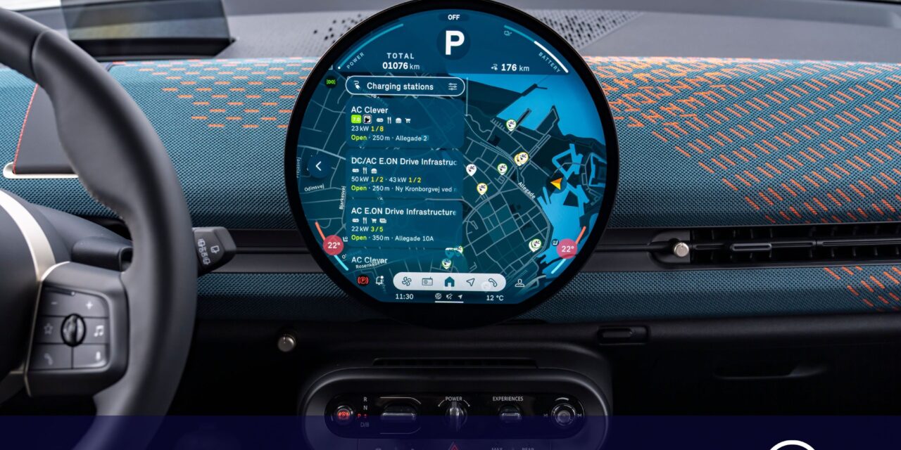 Parkopedia and MINI bring joy to EV drivers: World’s first circular in-car OLED display showcases the best EV charging data around