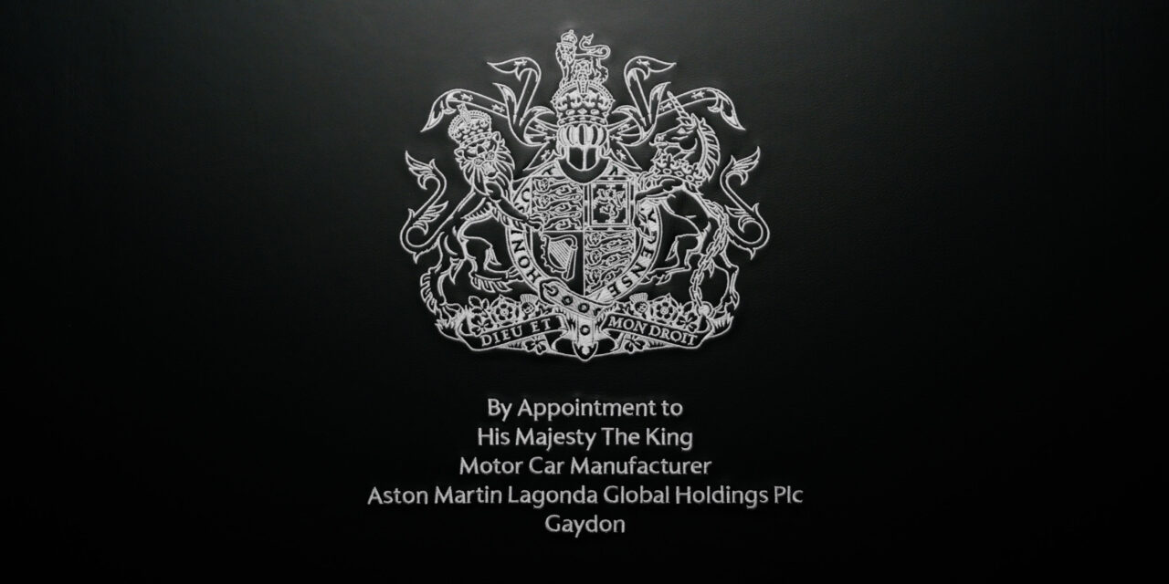 Aston Martin commences use of new Royal Warrant by appointment to His Majesty The King