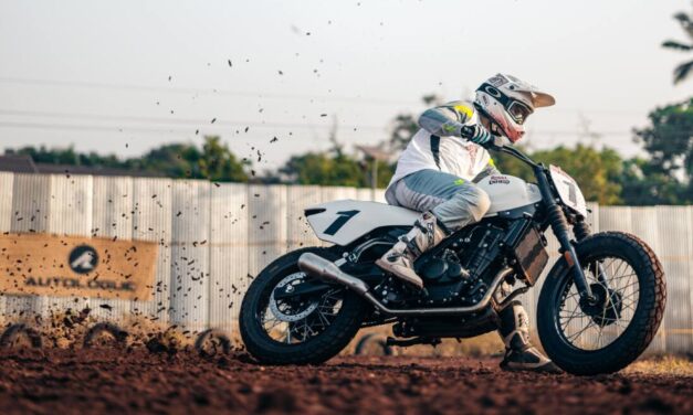 New Guerrilla 450-based Flat Tracker, the FT450, exclusively ridden at Royal Enfield Slide School