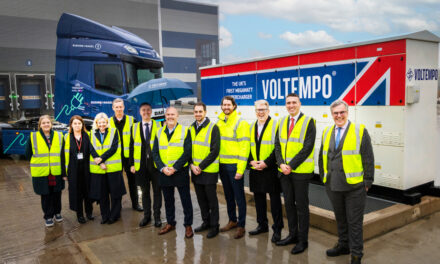 Voltempo powers UK’s first megawatt-scale eHGV charging hub at Kuehne+Nagel East Midlands Gateway as part of eFREIGHT 2030